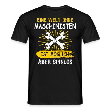 Maschinist Maschinenführer Feuerwehrmann - Männer T-Shirt - Schwarz - Vorne - AI Model Male 178 light (178cm)