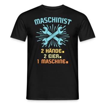 Maschinist Maschinenführer Feuerwehrmann - Männer T-Shirt - Schwarz - Vorne - AI Model Male 178 light (178cm)