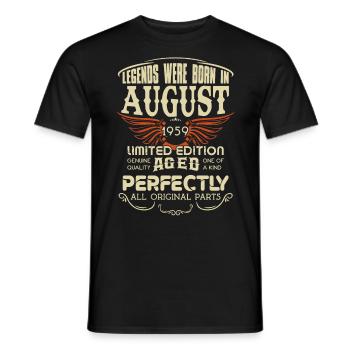 Legends Were Born In August 1959 Birthday - Männer T-Shirt - Schwarz - Vorne - AI Model Male 178 light (178cm)
