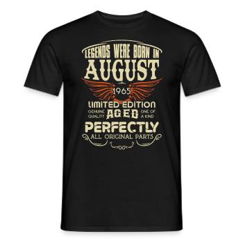 Legends Were Born In August 1965 Birthday - Männer T-Shirt - Schwarz - Vorne - AI Model Male 178 light (178cm)