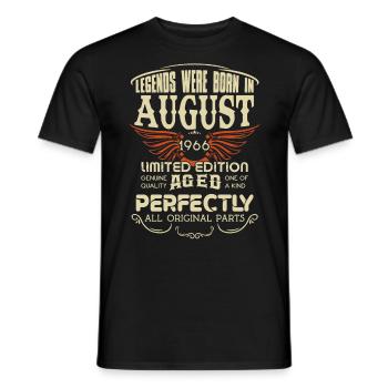 Legends Were Born In August 1966 Birthday - Männer T-Shirt - Schwarz - Vorne - AI Model Male 178 light (178cm)