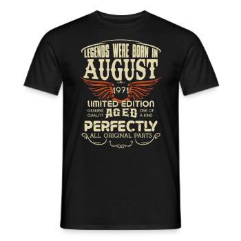 Legends Were Born In August 1971 Birthday - Männer T-Shirt - Schwarz - Vorne - AI Model Male 178 light (178cm)