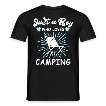 Camping Campingplatz Campen - Men's T-Shirt - black - Front - AI Model Male 178 light (178cm)