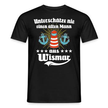 Wismar Ostsee Souvenir - Männer T-Shirt - Schwarz - Vorne - AI Model Male 178 light (178cm)