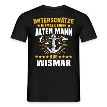 Wismar Ostsee Souvenir - Männer T-Shirt - Schwarz - Vorne - AI Model Male 178 light (178cm)