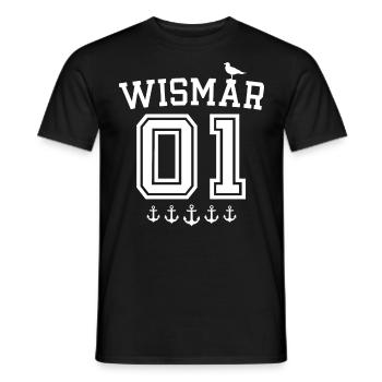 Wismar Ostsee Souvenir - Männer T-Shirt - Schwarz - Vorne - AI Model Male 178 light (178cm)