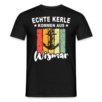 Wismar Ostsee Souvenir - Männer T-Shirt - Schwarz - Vorne - AI Model Male 178 light (178cm)
