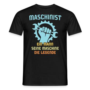 Maschinist Maschinenführer Feuerwehrmann - Männer T-Shirt - Schwarz - Vorne - AI Model Male 178 light (178cm)