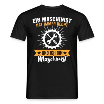 Maschinist Maschinenführer Feuerwehrmann - Männer T-Shirt - Schwarz - Vorne - AI Model Male 178 light (178cm)