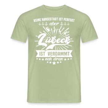 Lübeck - Männer T-Shirt - Sage - Vorne - AI Model Male 178 light (178cm)