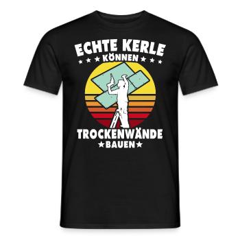 Trockenbauer Trockenbaumonteur Trockenbau - Männer T-Shirt - Schwarz - Vorne - AI Model Male 178 light (178cm)