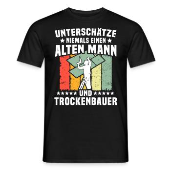 Trockenbauer Trockenbaumonteur Trockenbau - Männer T-Shirt - Schwarz - Vorne - AI Model Male 178 light (178cm)