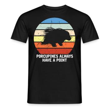 Stachelschweine Designs für Tierliebhaber Nagetier - Männer T-Shirt - Schwarz - Vorne - AI Model Male 178 light (178cm)