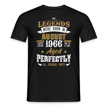 Jahrgang August 1966 Legenden Geburtstag Geschenk - Männer T-Shirt - Schwarz - Vorne - AI Model Male 178 light (178cm)