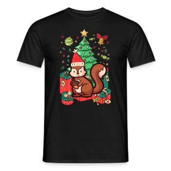 squirrel Ugly Christmas Christmas Xmas - Men's T-Shirt - black - Front - AI Model Male 178 light (178cm)