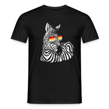Zebra Gift Black and White Safari Savannah Steppe - Men's T-Shirt - black - Front - AI Model Male 178 light (178cm)