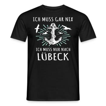 Lübeck Sprüche Hansestadt Luebeck - Männer T-Shirt - Schwarz - Vorne - AI Model Male 178 light (178cm)