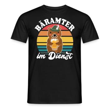 Beamter Bär Bier Bären Biersprüche Biertrinker - Männer T-Shirt - Schwarz - Vorne - AI Model Male 178 light (178cm)