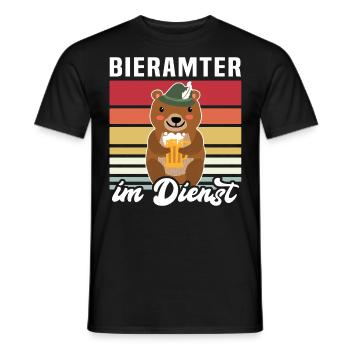 Beamter Bär Bier Biersprüche Biertrinker - Männer T-Shirt - Schwarz - Vorne - AI Model Male 178 light (178cm)