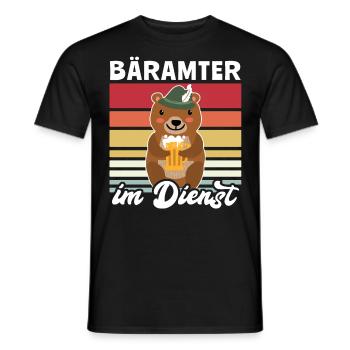 Beamter Bär Bier Biersprüche Biertrinker - Männer T-Shirt - Schwarz - Vorne - AI Model Male 178 light (178cm)