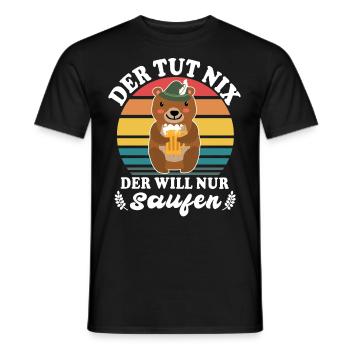 Bier Bierliebhaber Bär Biersprüche Biertrinker - Männer T-Shirt - Schwarz - Vorne - AI Model Male 178 light (178cm)