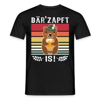 Bier Bierliebhaber Bär Biersprüche Biertrinker - Männer T-Shirt - Schwarz - Vorne - AI Model Male 178 light (178cm)