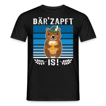 Bier Bierliebhaber Bär Biersprüche Biertrinker - Männer T-Shirt - Schwarz - Vorne - AI Model Male 178 light (178cm)