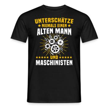 Maschinist Sprüche Maschinenführer - Männer T-Shirt - Schwarz - Vorne - AI Model Male 178 light (178cm)