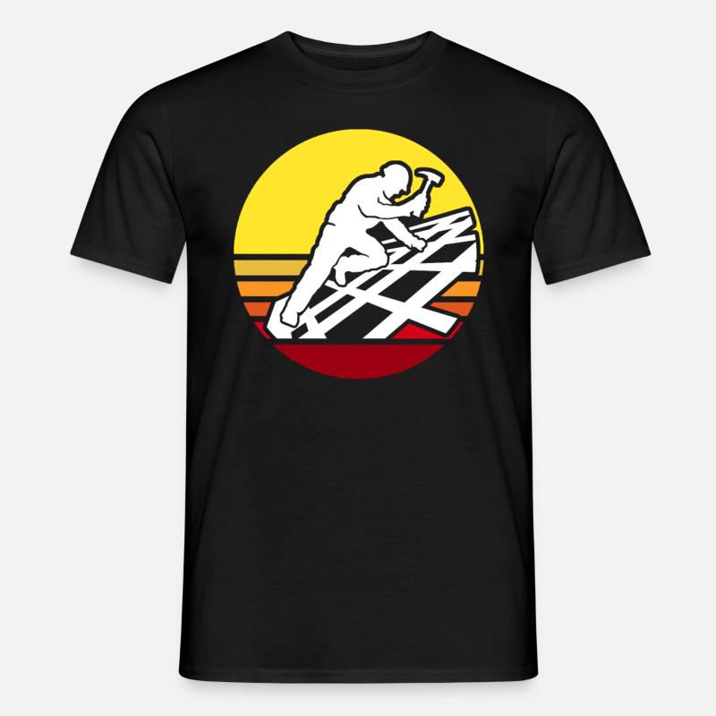 Dachdecker Dachdecken Dachdeckermeister - Männer T-Shirt - Schwarz