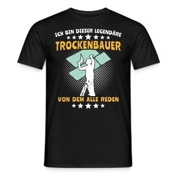 Trockenbauer Trockenbaumonteur Trockenbau - Männer T-Shirt - Schwarz - Vorne - AI Model Male 178 light (178cm)