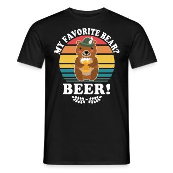Bière Ours Dictons de bière Boozing Toasts - T-shirt homme - noir - Devant - AI Model Male 178 light (178cm)