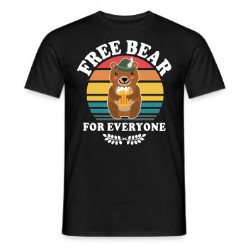 Beer Bear Beer Sayings Boozing Toasts - Men's T-Shirt - black - Front - AI Model Male 178 light (178cm)