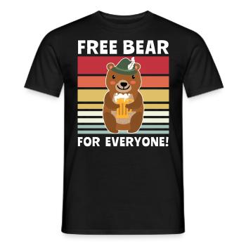 Beer Bear Beer Sayings Boozing Toasts - Men's T-Shirt - black - Front - AI Model Male 178 light (178cm)