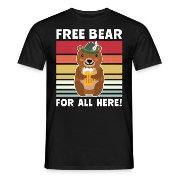 Beer Bear Beer Sayings Boozing Toasts - Men's T-Shirt - black - Front - AI Model Male 178 light (178cm)