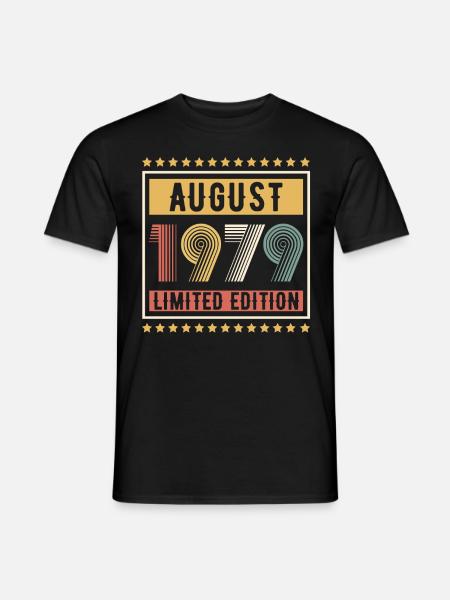 Vintage August 1979 Limited Edition Birthday - Men's T-Shirt - black