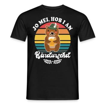 Bier Bayern Dialekt Bär Volksfest Biersprüche - Männer T-Shirt - Schwarz - Vorne - AI Model Male 178 light (178cm)