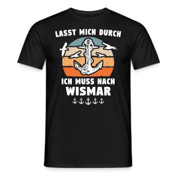 Stadt Wismar Sprüche Wismarer - Männer T-Shirt - Schwarz - Vorne - AI Model Male 178 light (178cm)