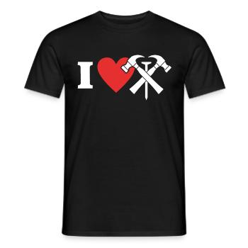Couvreur Amour J’aime Toiture - T-shirt homme - noir - Devant - AI Model Male 178 light (178cm)