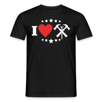 Couvreur Amour J’aime Toiture - T-shirt homme - noir - Devant - AI Model Male 178 light (178cm)