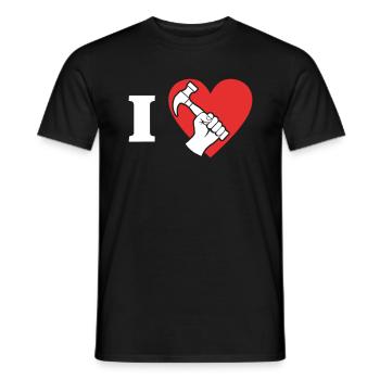 Couvreur Amour J’aime Toiture - T-shirt homme - noir - Devant - AI Model Male 178 light (178cm)