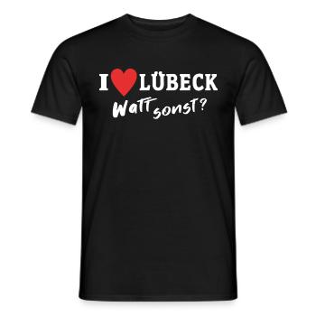 I Love Lübeck Liebe - Männer T-Shirt - Schwarz - Vorne - AI Model Male 178 light (178cm)