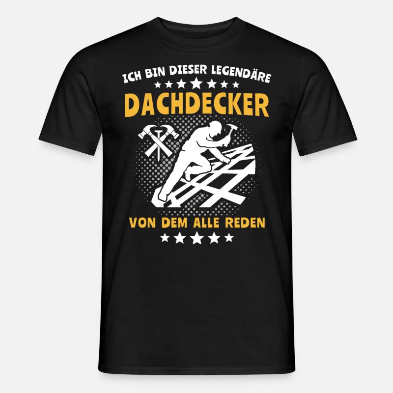 Dachdecker Handwerker Dachdecken - Männer T-Shirt - Schwarz