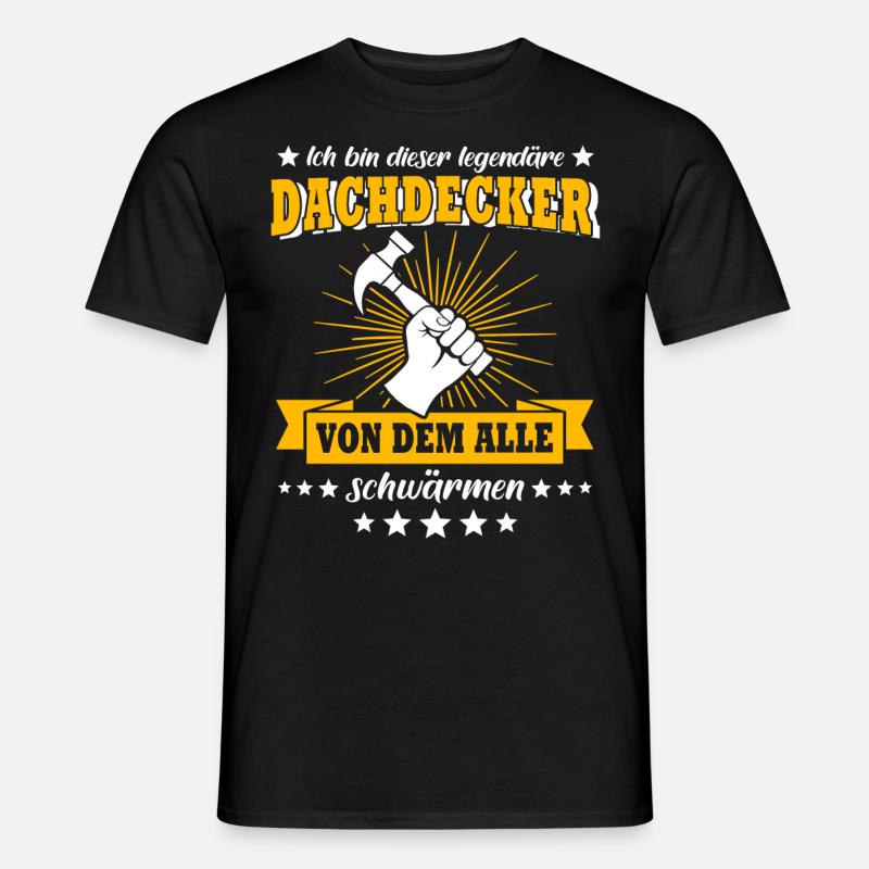 Dachdecker Handwerker Dachdecken - Männer T-Shirt - Schwarz