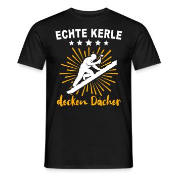 Dachdecker Handwerker Dachdecken - Männer T-Shirt - Schwarz - Vorne - AI Model Male 178 light (178cm)