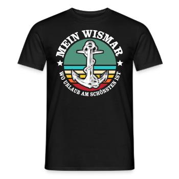 Wismar Ostsee Wismarer Urlaub - Männer T-Shirt - Schwarz - Vorne - AI Model Male 178 light (178cm)