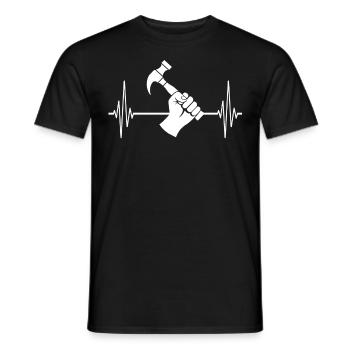 Ligne de cœur de toiture ECG de couvreur - T-shirt homme - noir - Devant - AI Model Male 178 light (178cm)