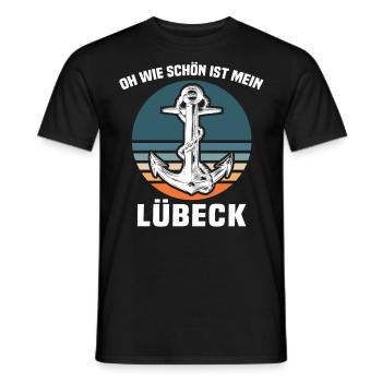 Lübeck Sprüche Hansestadt Luebeck - Männer T-Shirt - Schwarz - Vorne - AI Model Male 178 light (178cm)