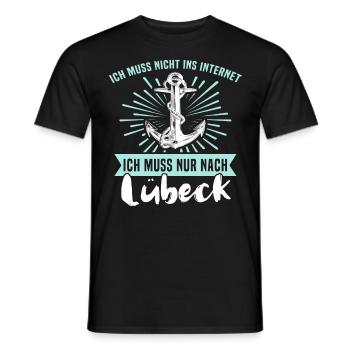 Lübeck Sprüche Hansestadt Luebeck - Männer T-Shirt - Schwarz - Vorne - AI Model Male 178 light (178cm)