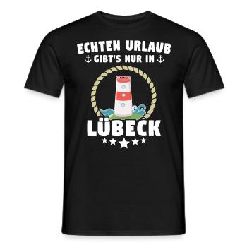 Lübeck Sprüche Hansestadt Luebeck - Männer T-Shirt - Schwarz - Vorne - AI Model Male 178 light (178cm)