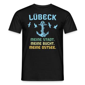 Lübeck Sprüche Hansestadt Luebeck - Männer T-Shirt - Schwarz - Vorne - AI Model Male 178 light (178cm)
